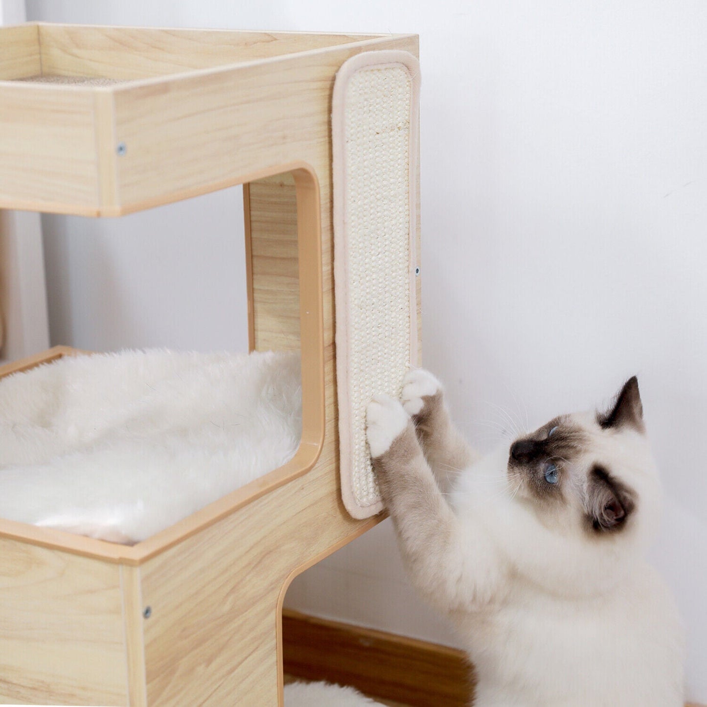 Bedside Table Cat Condo 60cm in Beige-2