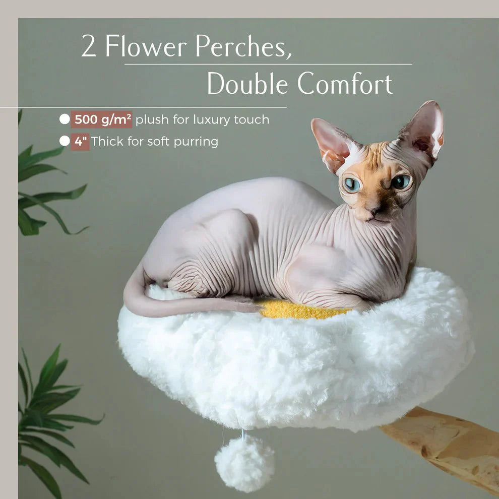 Pure Plush Rattan Real Wood Cat Tower House-3