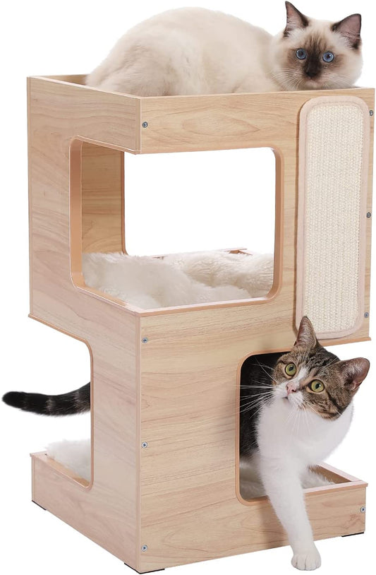 Bedside Table Cat Condo 60cm in Beige-0